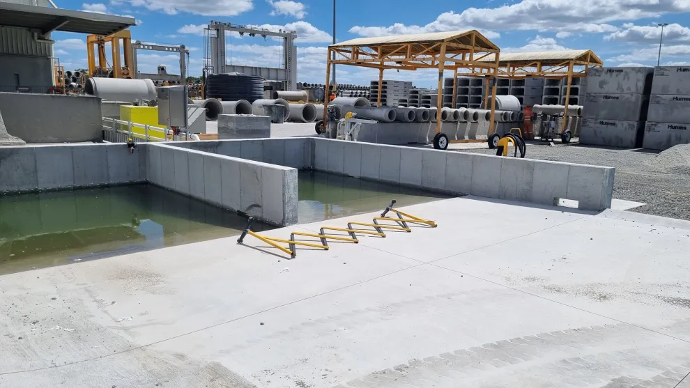 Wedge pits at Humes Ipswich help to prevent contaminated water from entering the environment.