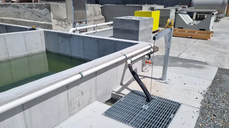 Wedge pit at Humes Ipswich prevents early stormwater runoff from entering drains. 